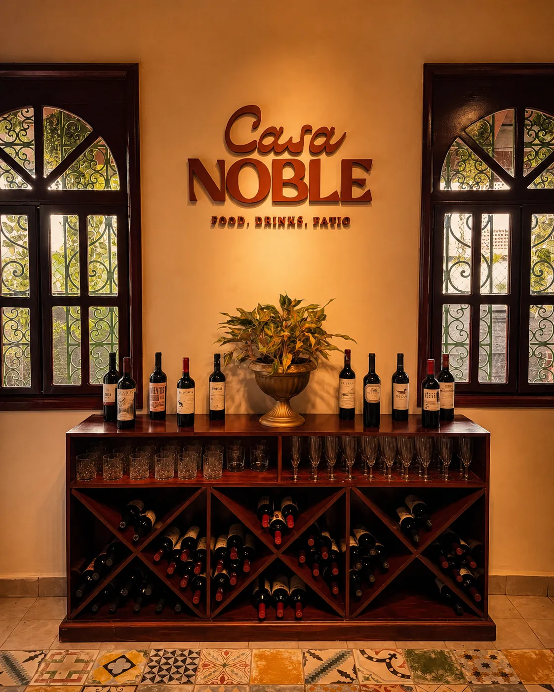 Barra con vinos